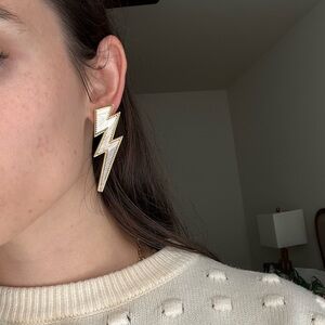 Gold Lightning Bolt Earrings